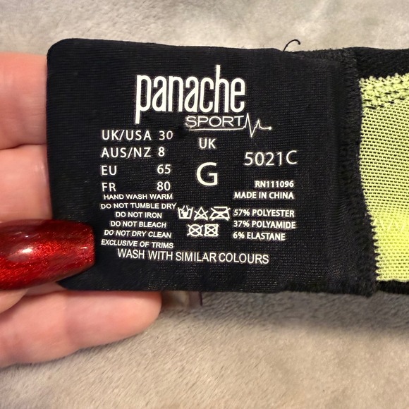 Panache Sport Underwire Sports Bra Black‎ Neon 30G UK / 30F US - Picture 3 of 9